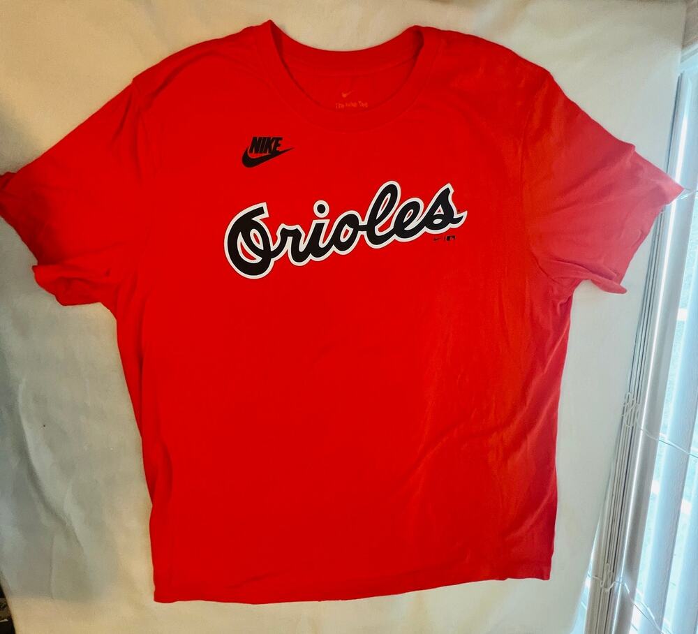 Nike Baltimore Orioles Cal Ripken Jr #8 Orange T Shirt Mekns XL MLB Baseball
